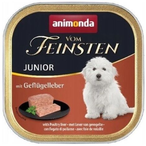 Animonda Dog  Vom Feinsten Junior  Comida Moka para cachorros - Bandeja de 150 g - Hígado de ave 150 g