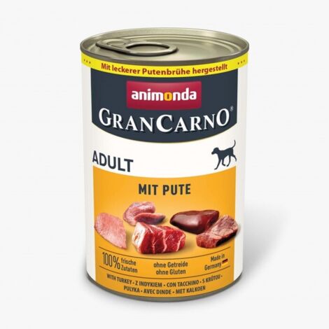 Animonda GranCarno Adult - Comida húmeda para perros con pavo, 400 g
