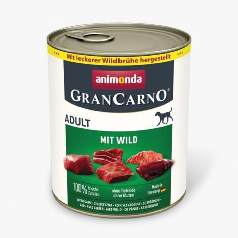 ANIMONDA GranCarno Adult con selvaggina, cibo umido per cani, 12x800g
