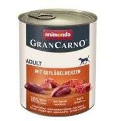 Animonda GranCarno Hundenassfutter Adult Geflügelherzen 800 g Nassfutter