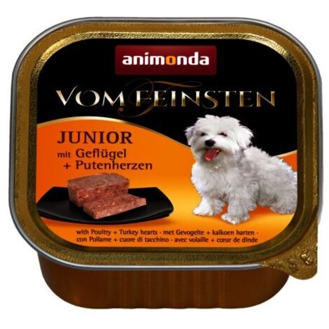 Animonda Vom Feinsten Junior - cibo umido per cuccioli, pollame e cuori di tacchino