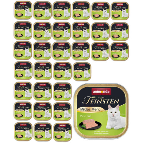 ANIMONDA Vom Feinsten Mildes Menu Pute pur - nourriture humide pour chat - 32x100 g