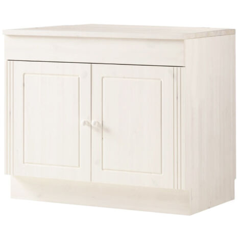 Anita-Armoire évier avec 2 portes en pin blanc