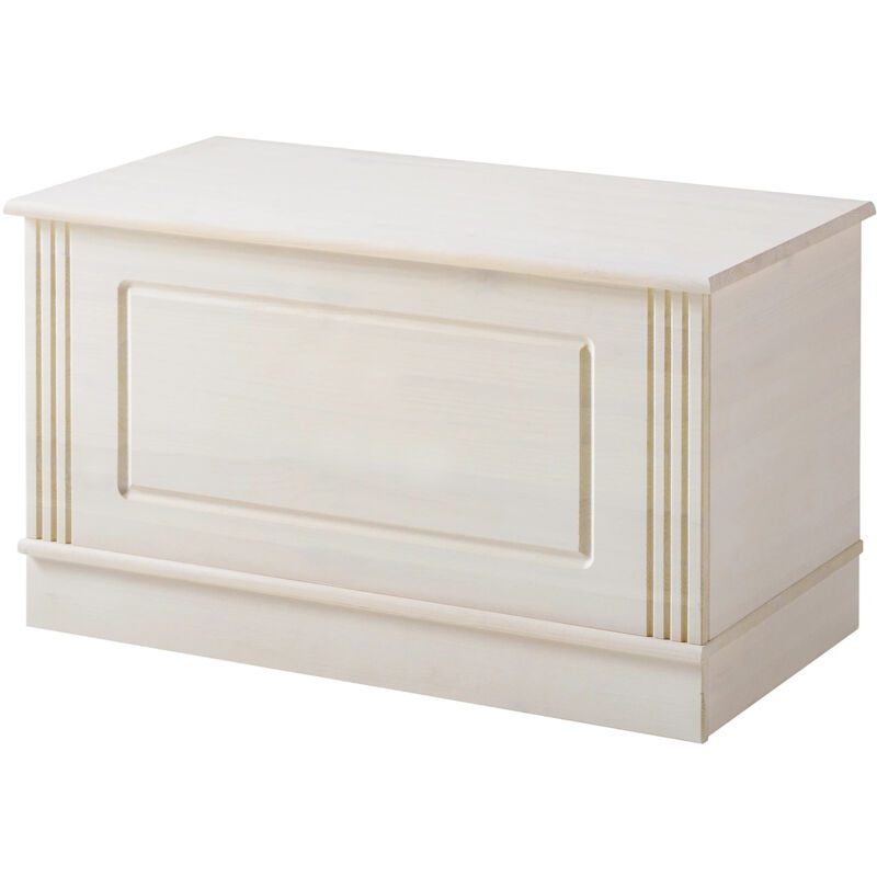 Anita-Commode en bois massif blanc style cottage