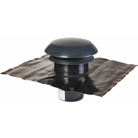 Anjos Ventilation – Sortie de toit en plastique Ø 160 mm – Finition ardoise – Joint d'étanchéité pour VMC – Référence 6029