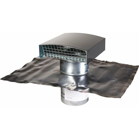 Anjos Ventilation – Sortie de toit finition ardoise Ø 125 mm – Compatible VMC simple et double flux – Capot pare-pluie amovible – 6055