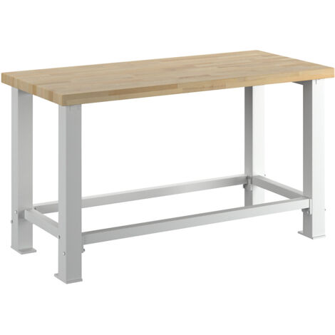 Établi Atelier Garage avec Étagères et Tiroirs 2 Panneaux Perforés, Table de Travail Cadre en Métal