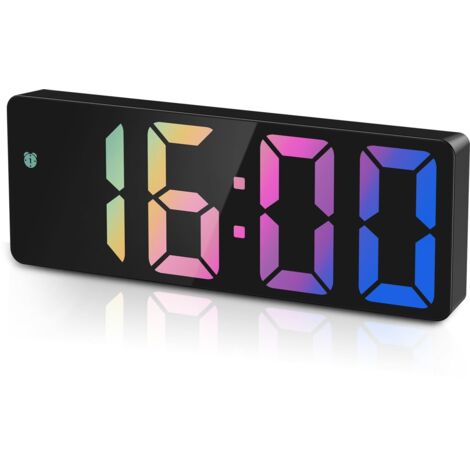 Ankilo Réveil numérique, Horloge LED pour la Chambre, Horloge électronique de Bureau avec Affichage de la température, luminosité réglable, Commande vocale, 12/24H