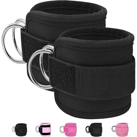 Ankle Straps - Neoprene Padding - Adjustable Velcro Closure - Compatible with Cable Machines - For Glute Kickbacks Leg Extensions - 1 Pair
