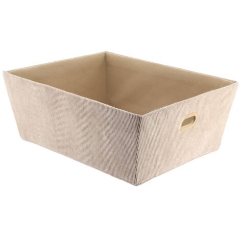 Ankleidekorb aus kordsamt b32,5xp40xh15 cm - taupe - Tendance