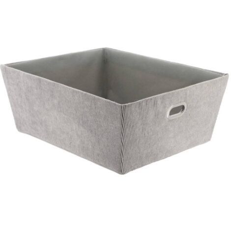 Ankleidekorb aus kordsamt l32,5xp40xh15 cm - grau - Tendance