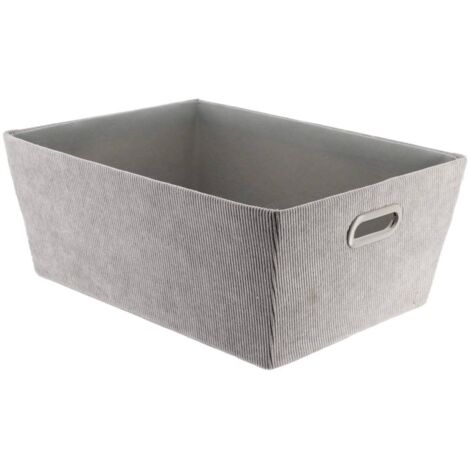 Ankleidekorb aus kordsamt l32,5xp45xh18 cm - grau - Tendance