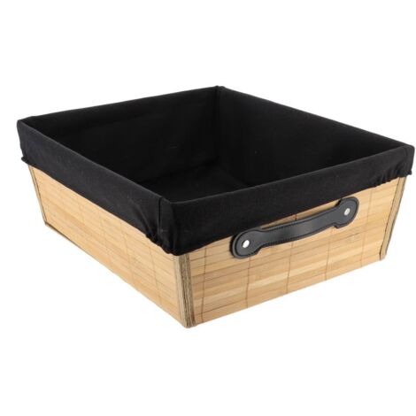 Ankleidekorb bambus l32,5xp40xh15 cm - bambus stoff schwarz - Tendance
