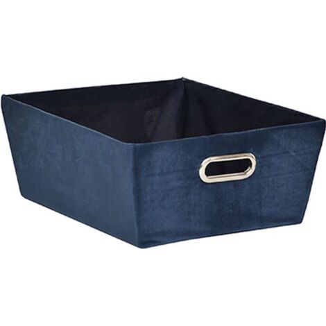 Ankleidekorb samt h15xp40xp32,5 cm - jeansblau - Tendance