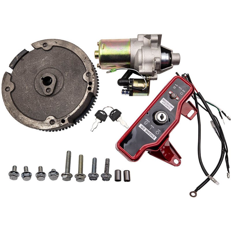 Image of Anlasser Starter Kit für Honda Motor GX160 5,5 Ps GX200 6,5 PsElectric Start Starter FlyWheel Switch Charging Coil Kit for Honda GX160 GX200