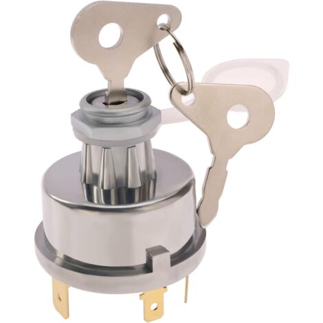 Anlasserschalter mit 4 Positionen, 6 Anschlüssen, 2 Schlüsseln, universell, 12 V, 24 V, 15 mm Montageloch, Ersatz für Auto, Traktor, Landwirtschaft, Fabrikanwendungen