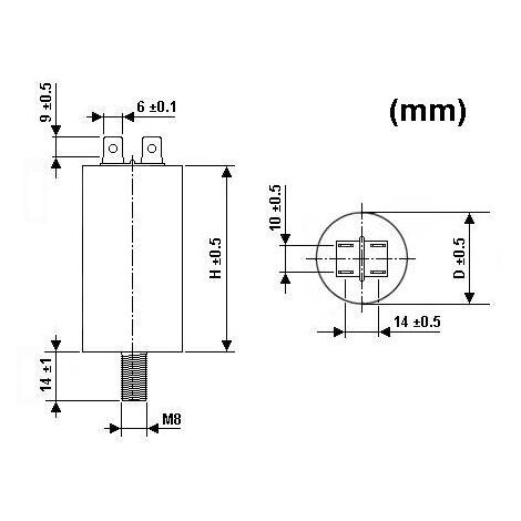 Anlaufkondensator 1µf / 450v