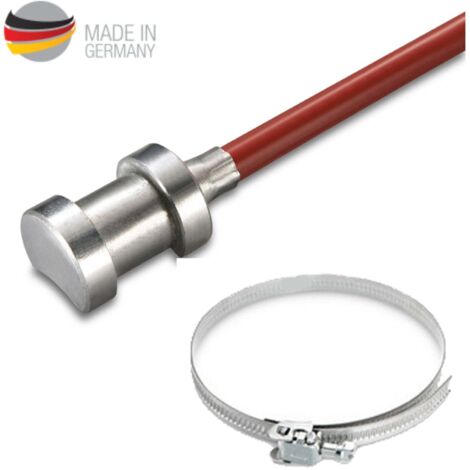 Anlegetemperaturfühler mit Silikonleitung bis 250°C