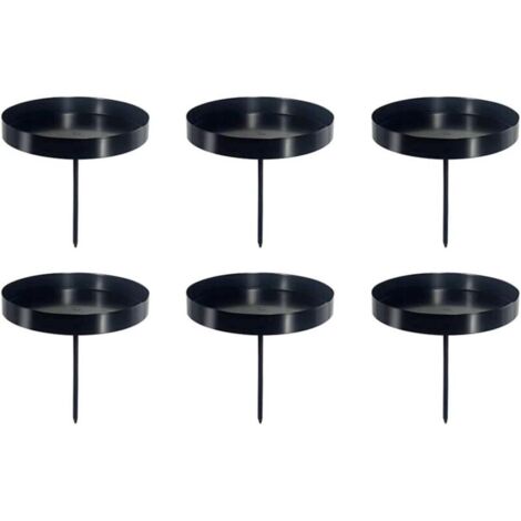 Anlising 6PCS Bougeoir pour Bougies de L'avent, 8CM Support Bougie en Métal, Bougeoir pour la Couronne de L'avent,Bougeoirs Noël de L'avent,Porte Bougie Decoration Noël,pour Guirlande,Décoration(Noir)