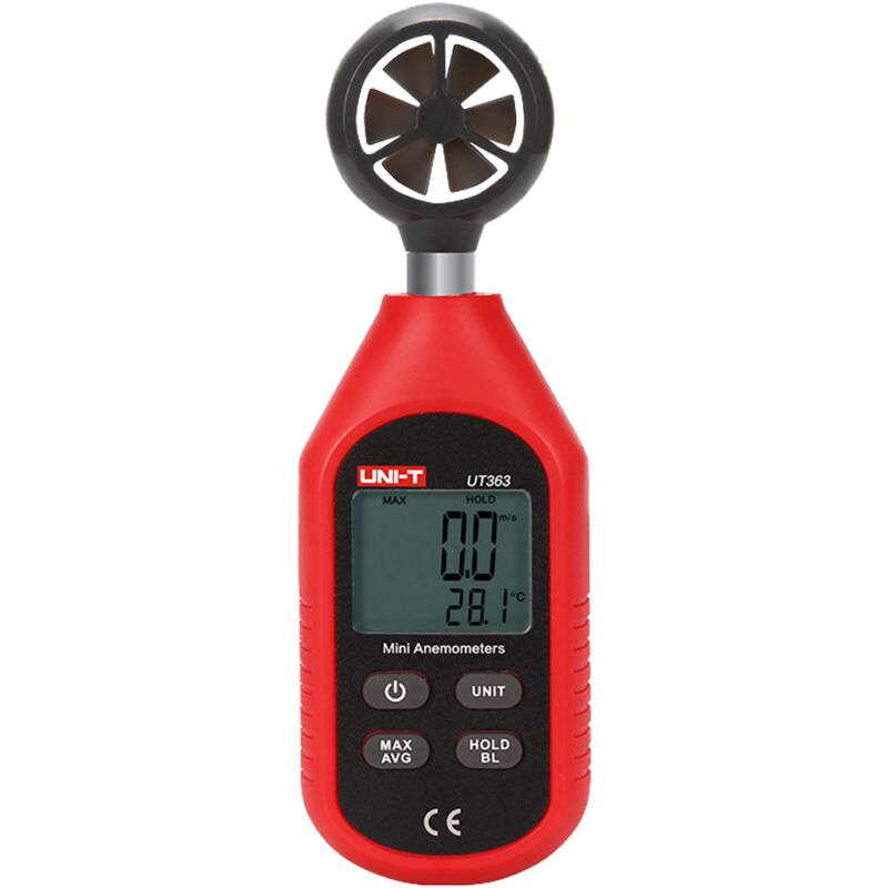 Anemómetro de mano tipo Split - Sensor de velocidad del viento de alta precisión - Sensor de temperatura - Apagado automático - Valores Máximos,