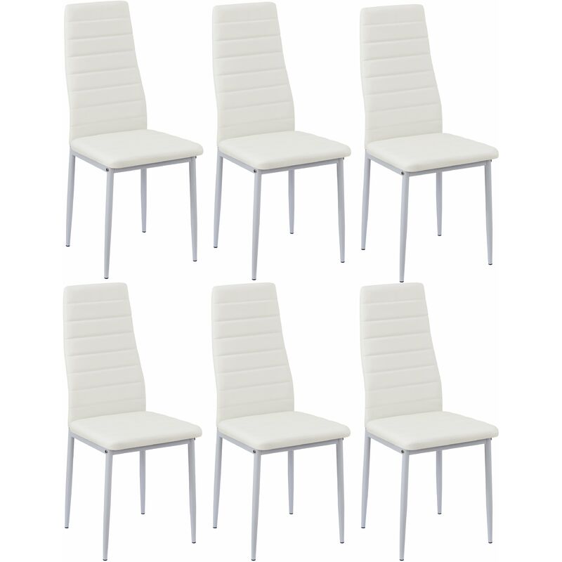 Eggree - Lot de 6 chaises de salle à manger en pvc Chaises de cuisine modernes