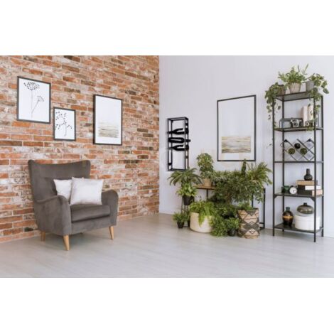ANNA SCAFFALE PORTAVINI 6 BOTTIGLIE DA APPOGGIO E DA APPENDERE A PARETE IN METALLO NERO 25X70CM