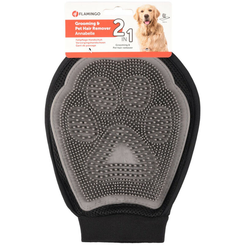 

ANNABELLE 2 en 1 Guante de cepillo y depilador . para perros y gatos