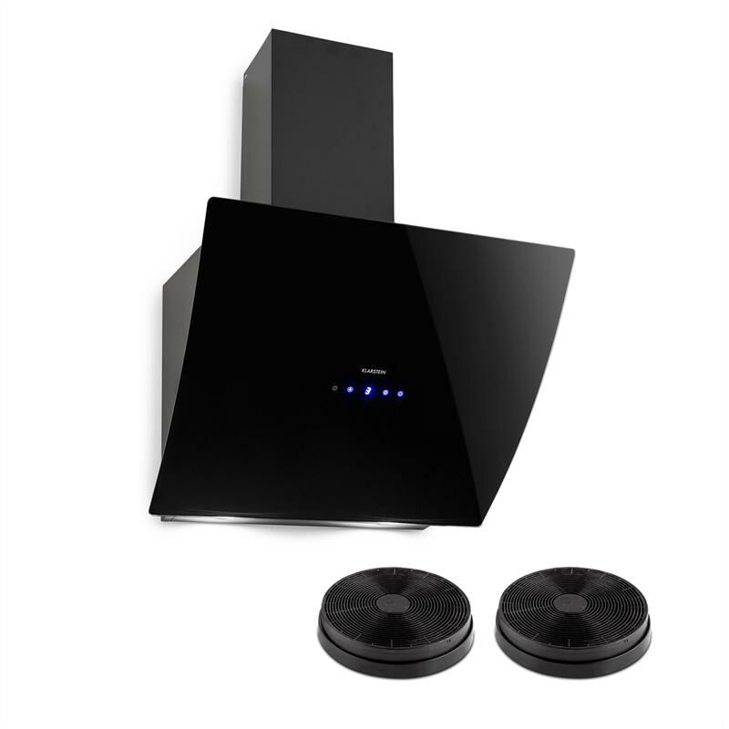 Klarstein - Annabelle 60 Hotte aspirante + 2 filtres recyclage d'air 650 m³/h noir
