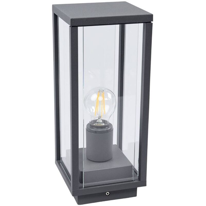 Image of Lucande Annalea - lampada da appoggio di forma squadrata - grigio scuro, trasparente