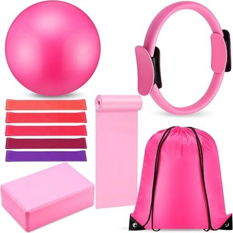 Anne De Pilates - 30 Cm - Pour Yoga Et Rééducation - Avec Ballon Pilates Bloc Yoga Sangles Et Sac De Transport - Lot De 10 Pièces