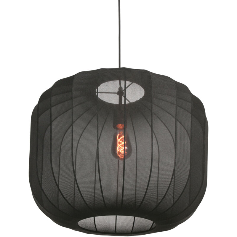 Hängeleuchte - Sable - Schwarz - Leinen Metall - - Anne Lighting