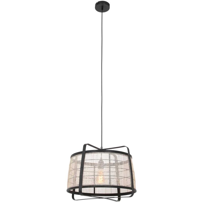 Mm_unverified_brand - Anne Lighting - Hängeleuchte - Capos - Schwarz - Holz Stoff - Ø