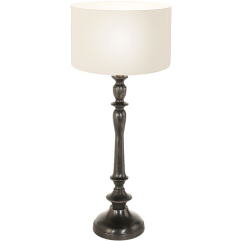 Anne Lighting - lámpara de mesa - Bois - negro - madera lino - Ø