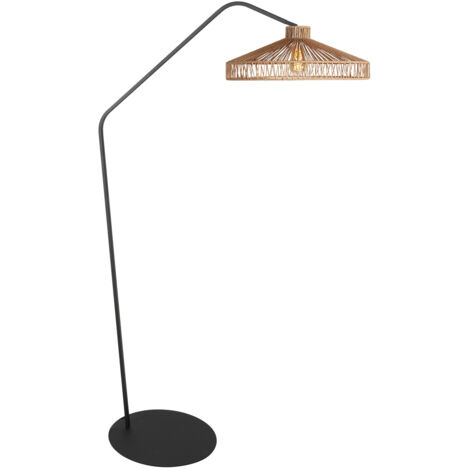 Anne Lighting - lámpara de pie - ZigZag - natural negro - metal