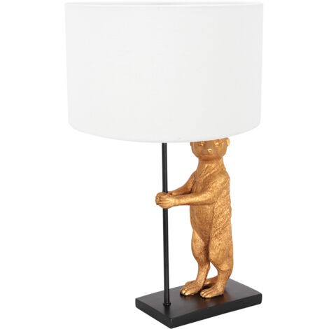 Anne Lighting - tischlampe - Animaux - schwarz - leinen metall -