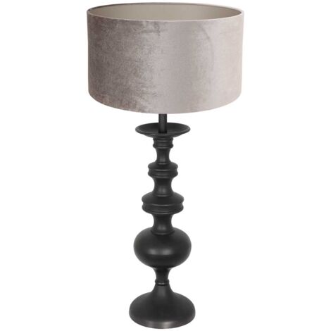 Anne Lighting - tischlampe - Lyons - schwarz - metall stoff - Ø