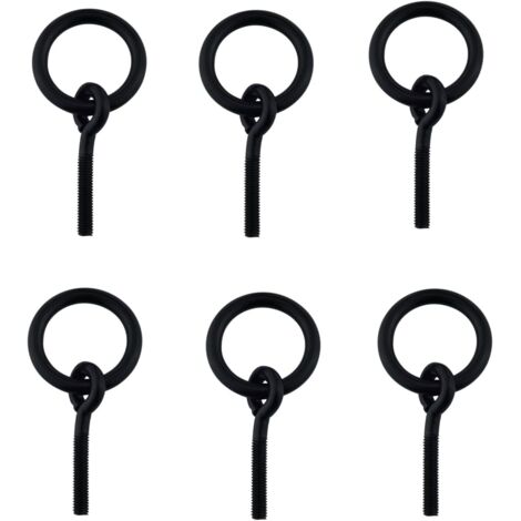 Anne suspendue circulaire noire, poignée de tiroir, anneau rond à un trou, poignée pour porte d’armoire, 15 pièces