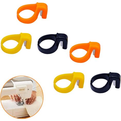 Anneau à Coudre Anneau Coupe-fil à Coudre Coupe-Fil Coudre À La Main Artisanat Couture Fil Coupe-Fil en Plastique Doigt dés à Coudre Anneau Protecteur Doigt Anneau À Coudre 6 Pcs (Couleur Aléatoire)