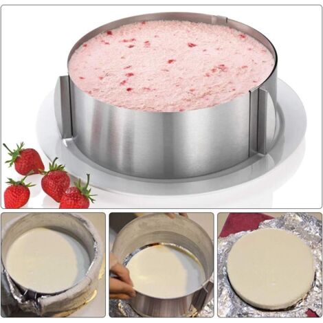 Anneau à gateau, mousse en acier inoxydable, anneau à gateau en acier inoxydable, anneaux à gateau réglables, cadre en acier inoxydable, moules de cuisson, gateau adapté à la cuisson-Fei Yu