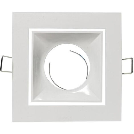 Anneau carré 100x100mm Blanc/Blanc pour spot à encastrer orientable sans ampoule - Digilamp