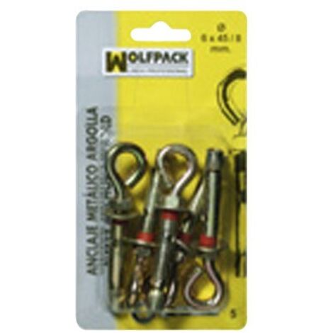 Anneau d'ancrage en métal 6x 45/8 mm. (5 pièces)