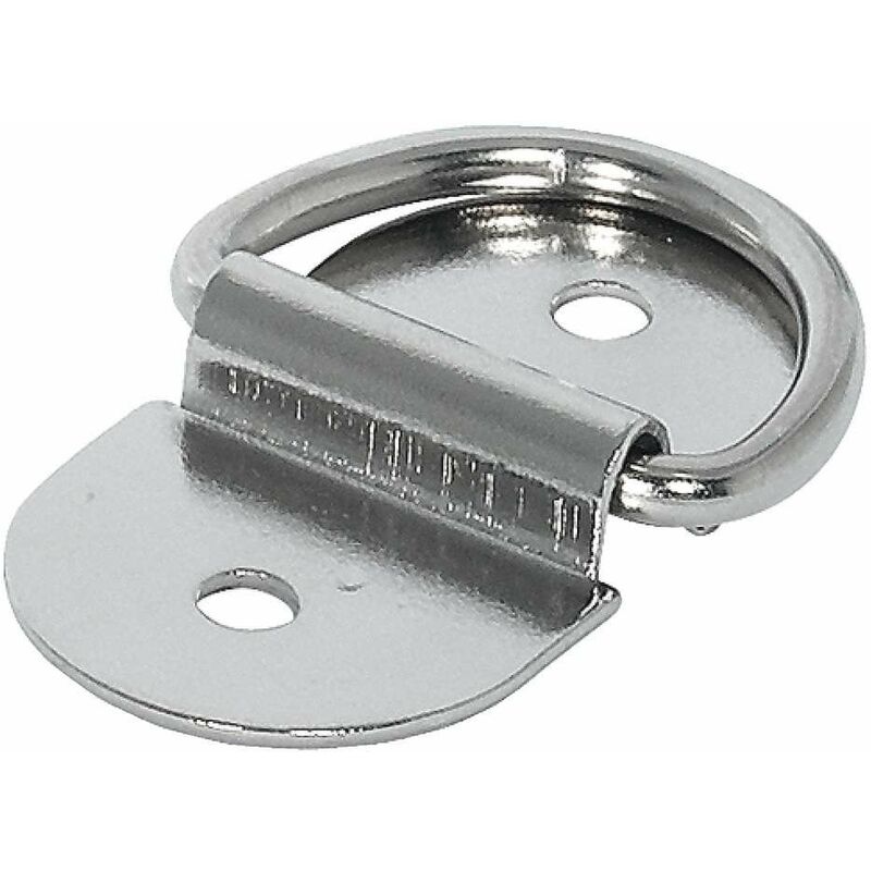 Cyclingcolors – Anneau d'arrimage rabattable en D acier nickelé à visser – Dimensions 47 x 25 mm – Fixation robuste pour remorque et hamac