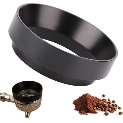 Anneau de Dosage de Café, Anneau de Dosage de Café Universel, Anneau de Dosage 51mm, Anneau de Dosage de Café en Aluminium, Entonnoir pour Porte-Filtre à Café, pour La Maison/Café (Noir)