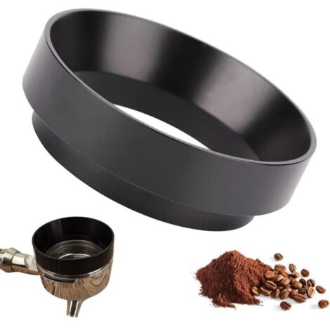 Anneau de Dosage de Café, Anneau de Dosage de Café Universel, Anneau de Dosage 51mm, Anneau de Dosage de Café en Aluminium, Entonnoir pour Porte-Filtre à Café, pour La Maison/Café (Noir)