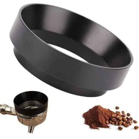 Anneau de Dosage de Café, Anneau de Dosage de Café Universel, Anneau de Dosage 51mm, Anneau de Dosage de Café en Aluminium, Entonnoir pour Porte-Filtre à Café, pour La Maison/Café (Noir)