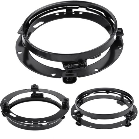 Anneau de fixation chromé noir 7 pouces pour phare de moto, support d'extension