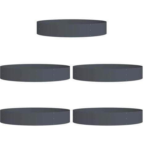 Anneau de jardinière 5 pcs Bac à fleurs Anthracite 120 x 120 x 20 cm