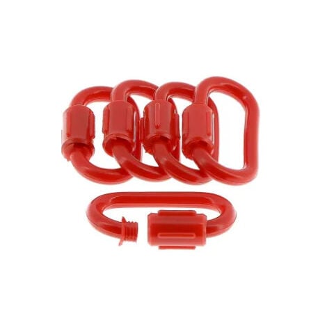 WILMART Anneau de jonction pour chaine plastique rouge et blanche, 5 pièces.