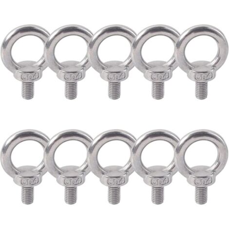 Anneau De Levage 304 Acier Inoxydable Filetage Mâle Boulon À Oeil M5X10 Boulon Vis Machines Épaule Levage de Poids Marin Boulons 10 PCS-LIAIKI
