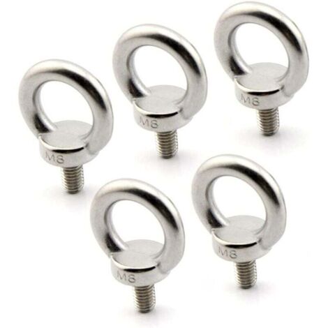 Anneau de levage boulon à œil M8 / 0.32 "vis à filetage mâle en acier inoxydable de levage de poids marin boulons 5pcs